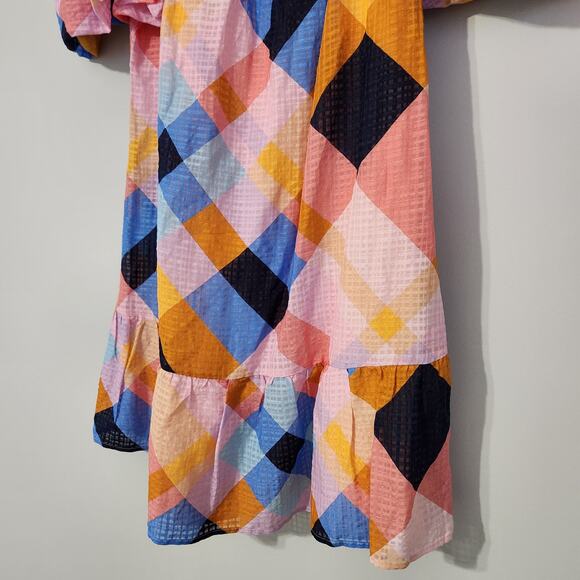 Marie Oliver Kaylee Plaid Mini Dress Spring Summer - Picture 5 of 11